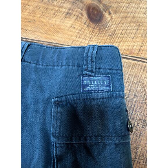 NWT Polo Ralph Lauren Boys Dark Gray US-RL Naval Cargo Raw Hem Shorts Size 8 - Picture 5 of 9